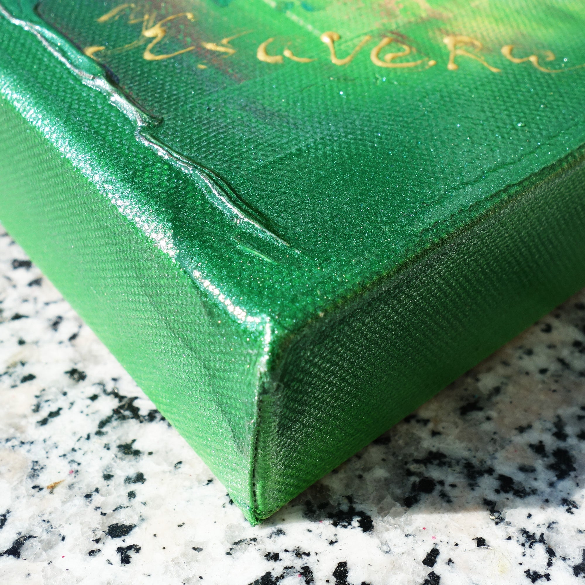 Pink green Paintings “Abstract A609” - Large palette knife Triptych by Ksavera