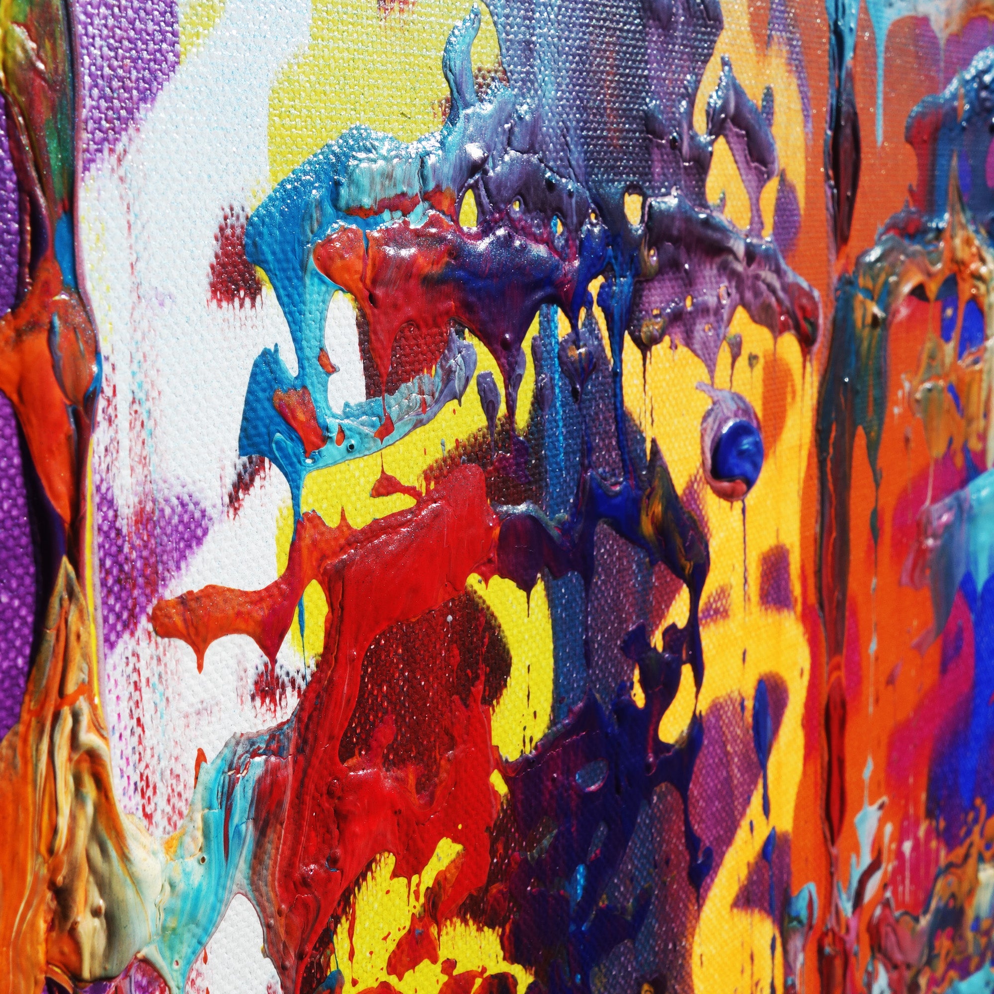 Abstract A638 blue colorful diptych - narrow long abstract paintings by artist Ksavera