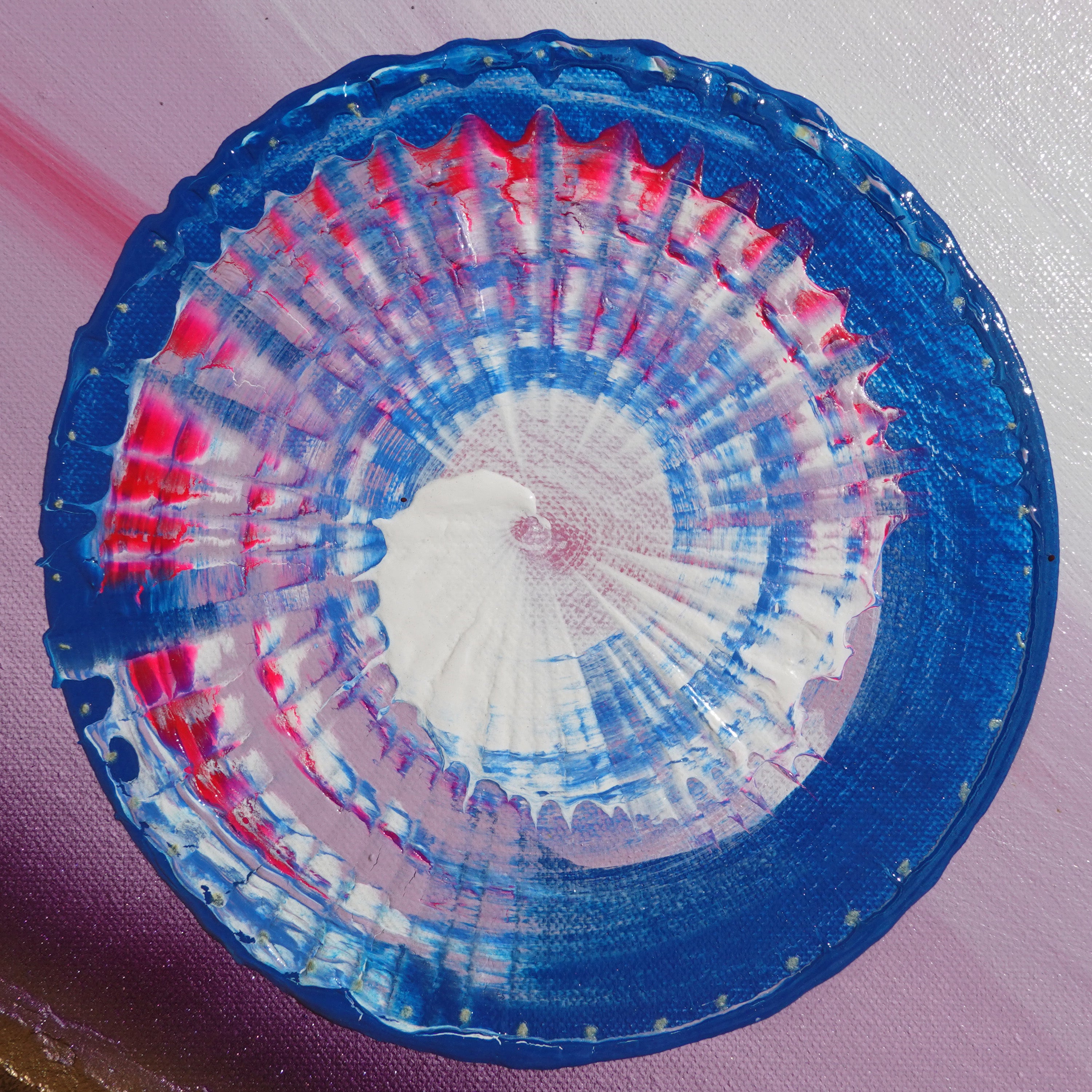 Peintures abstraites violettes A1003 — Diptyque long texturé, peinture acrylique originale sur toile tendue de l'artiste Ksavera