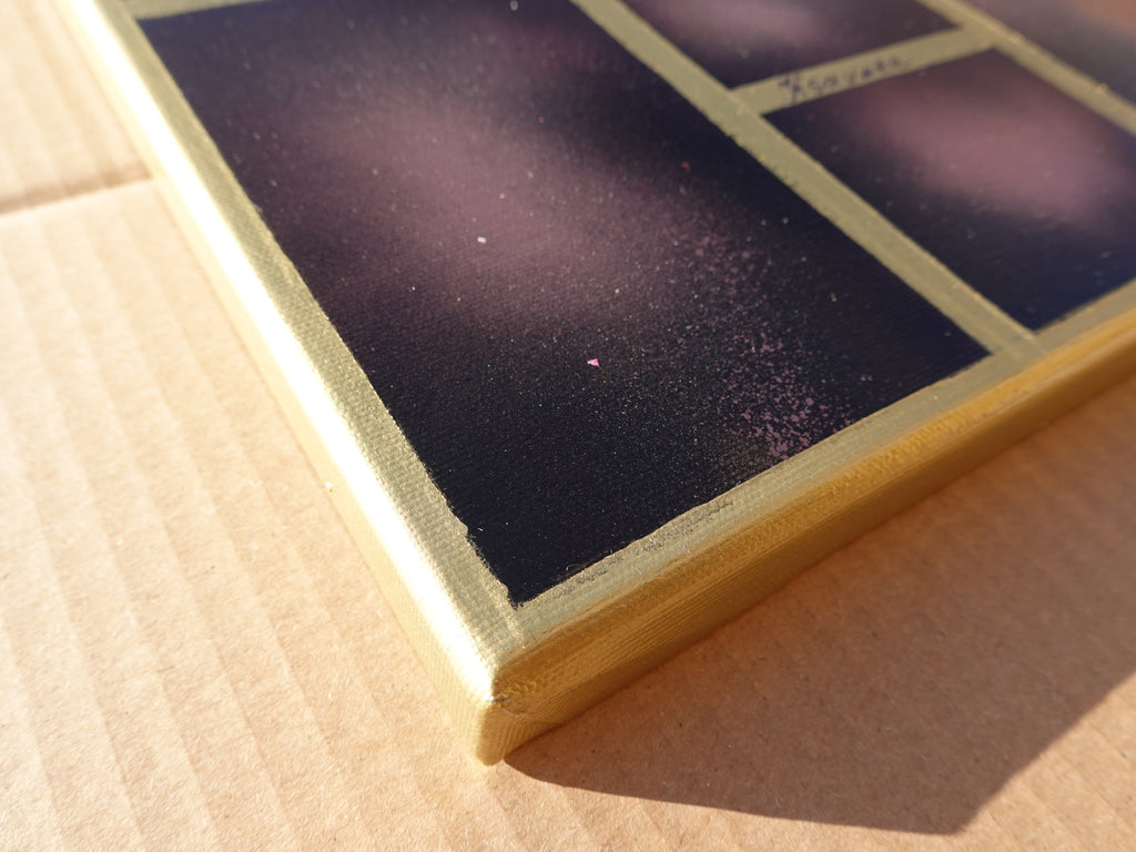 Renaissance portrait A1163 - triptych, original acrylic painting and collage on Stretched Canvas by artist Ksavera