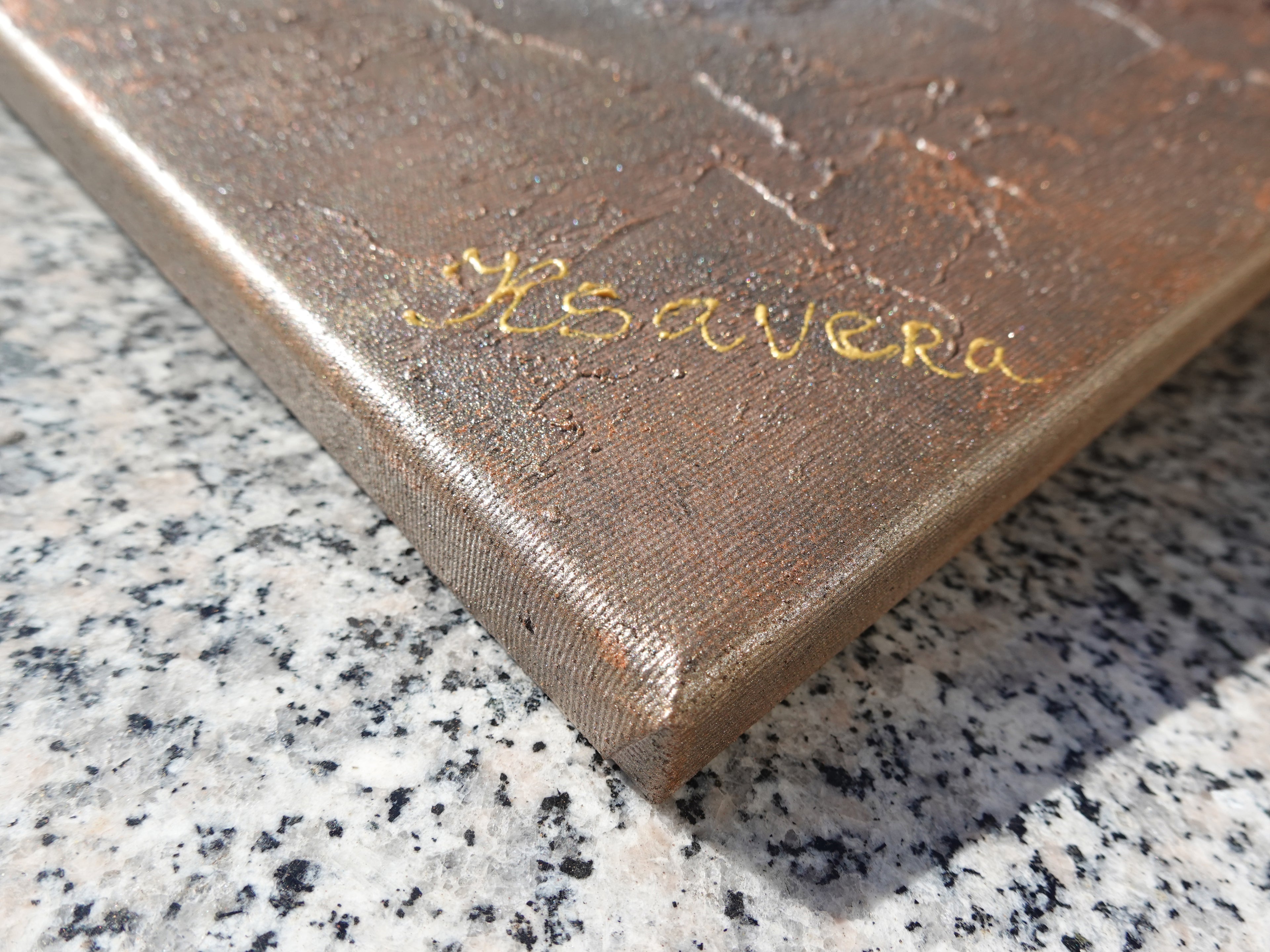 Rusty Red Paintings “Abstract A108” — Textured Long Diptych by Ksavera