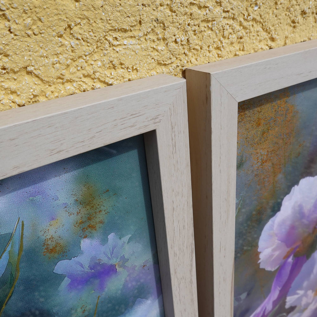 Iris B103 – Kunstdruck handveredelt auf Leinwand gerahmt – Diptychon von Künstler Ksavera