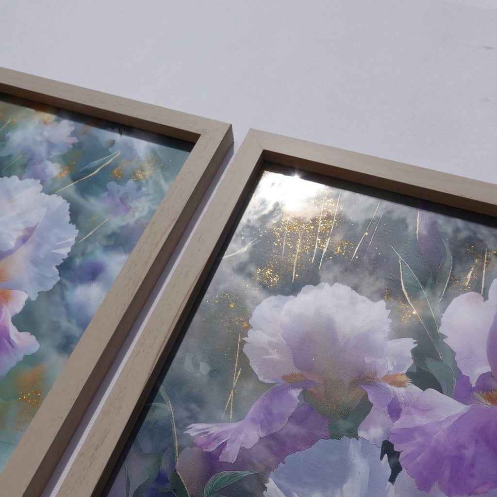 Iris B103 – Kunstdruck handveredelt auf Leinwand gerahmt – Diptychon von Künstler Ksavera