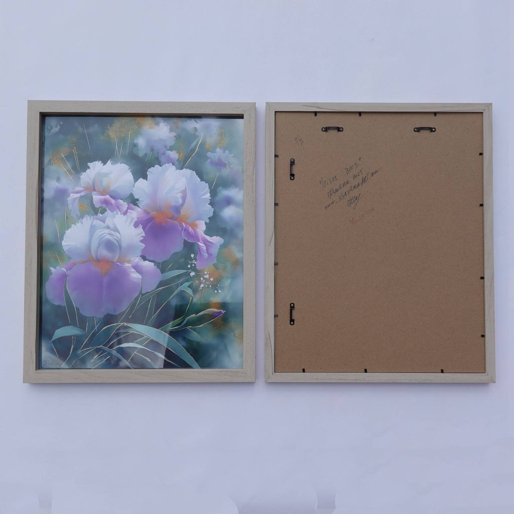 Iris B103 – Kunstdruck handveredelt auf Leinwand gerahmt – Diptychon von Künstler Ksavera