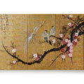 Love Birds J166 large Japanese gold triptych - original paintings by Ksavera