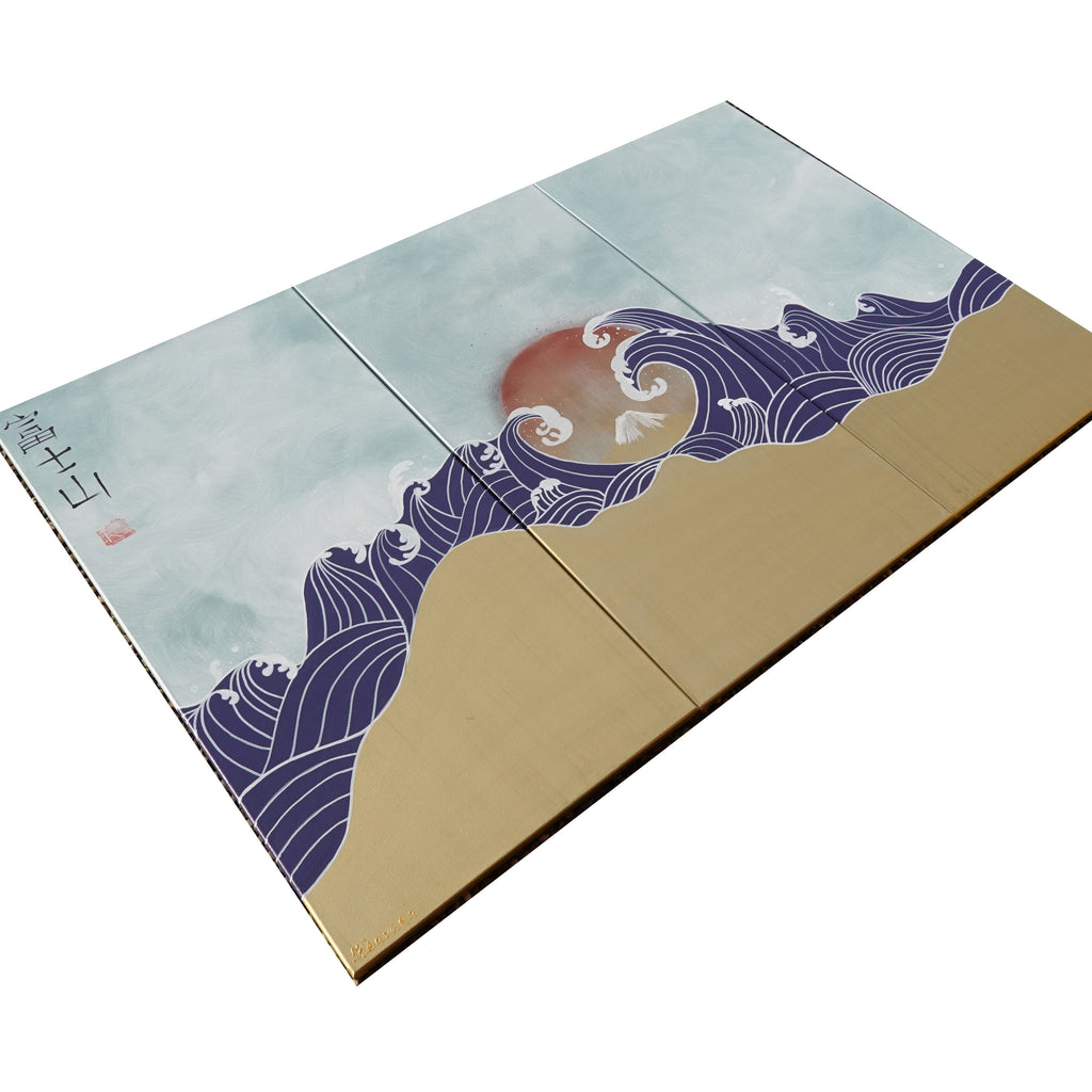 La Grande Vague et le Fuji J172 est un triptyque de grande envergure d'inspiration japonaise réalisé par Ksavera.