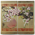 Sakura J345 is a large-scale Japanese-inspired gold diptych.
Original Acrylic Painting on stretched canvas by artist Ksavera.