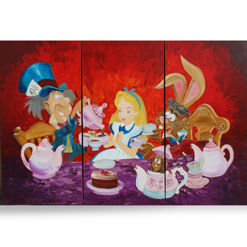 Large original Paintings “Mad tea party F143” - Triptych by Ksavera