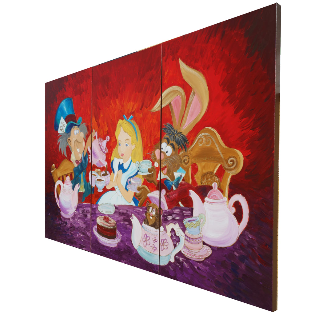 Large original Paintings “Mad tea party F143” - Triptych by Ksavera
