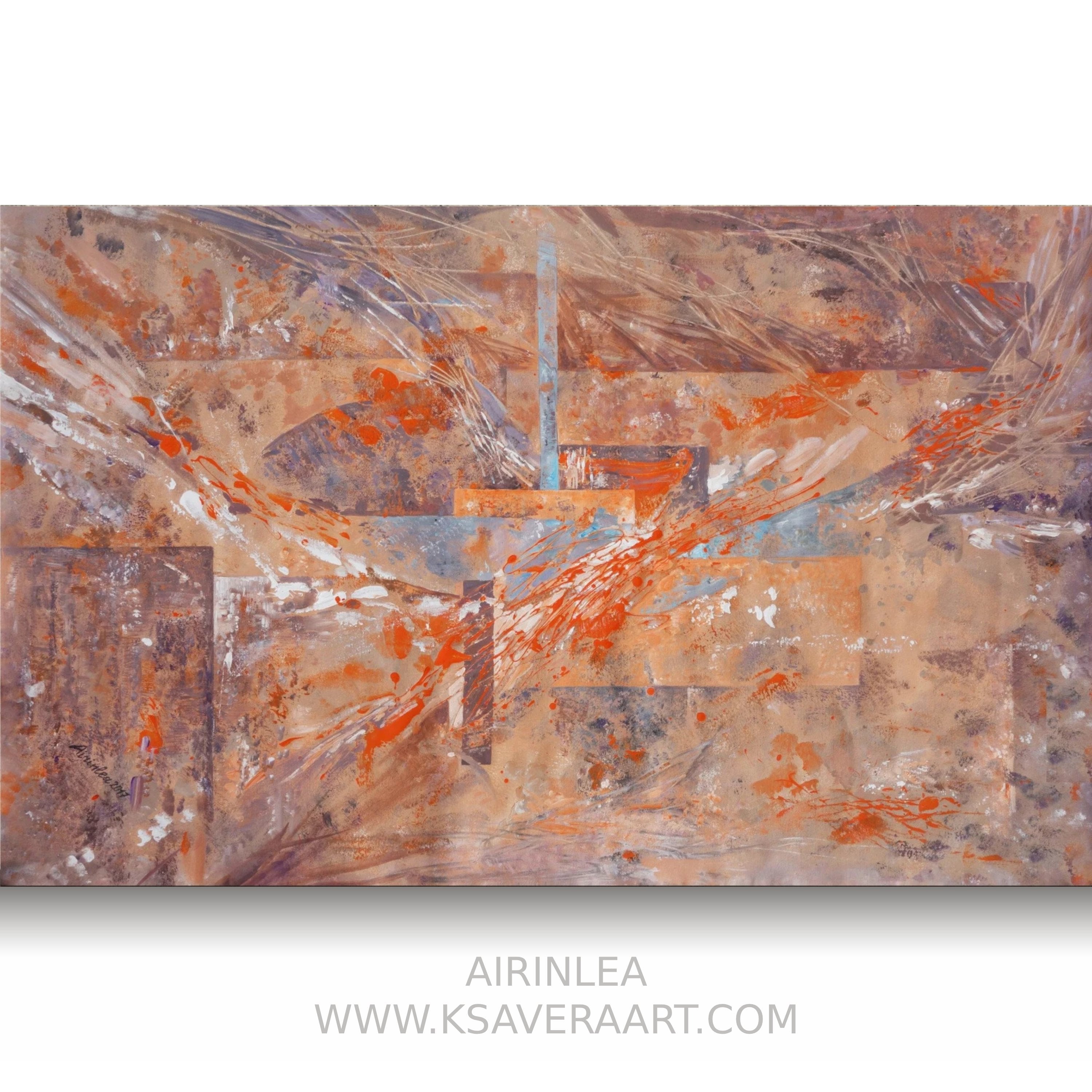 Abstract i001 is a large-scale beige orange painting
Original Acrylic Painting on unstretched canvas by artist Airinlea.