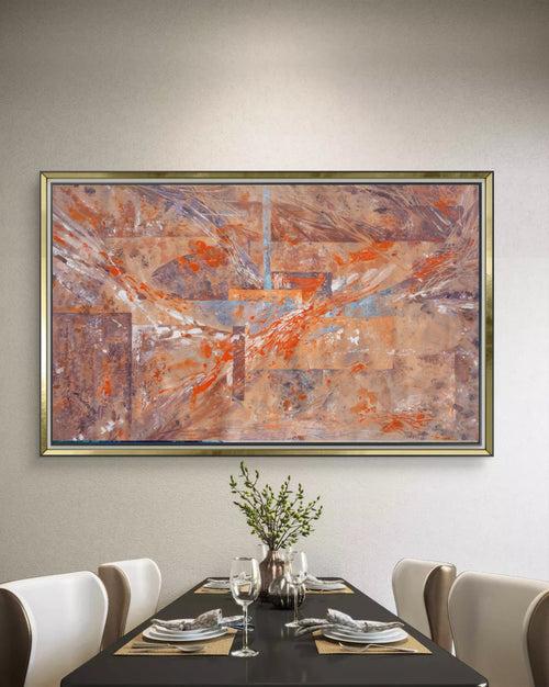 Abstract i001 is a large-scale beige orange painting
Original Acrylic Painting on unstretched canvas by artist Airinlea.