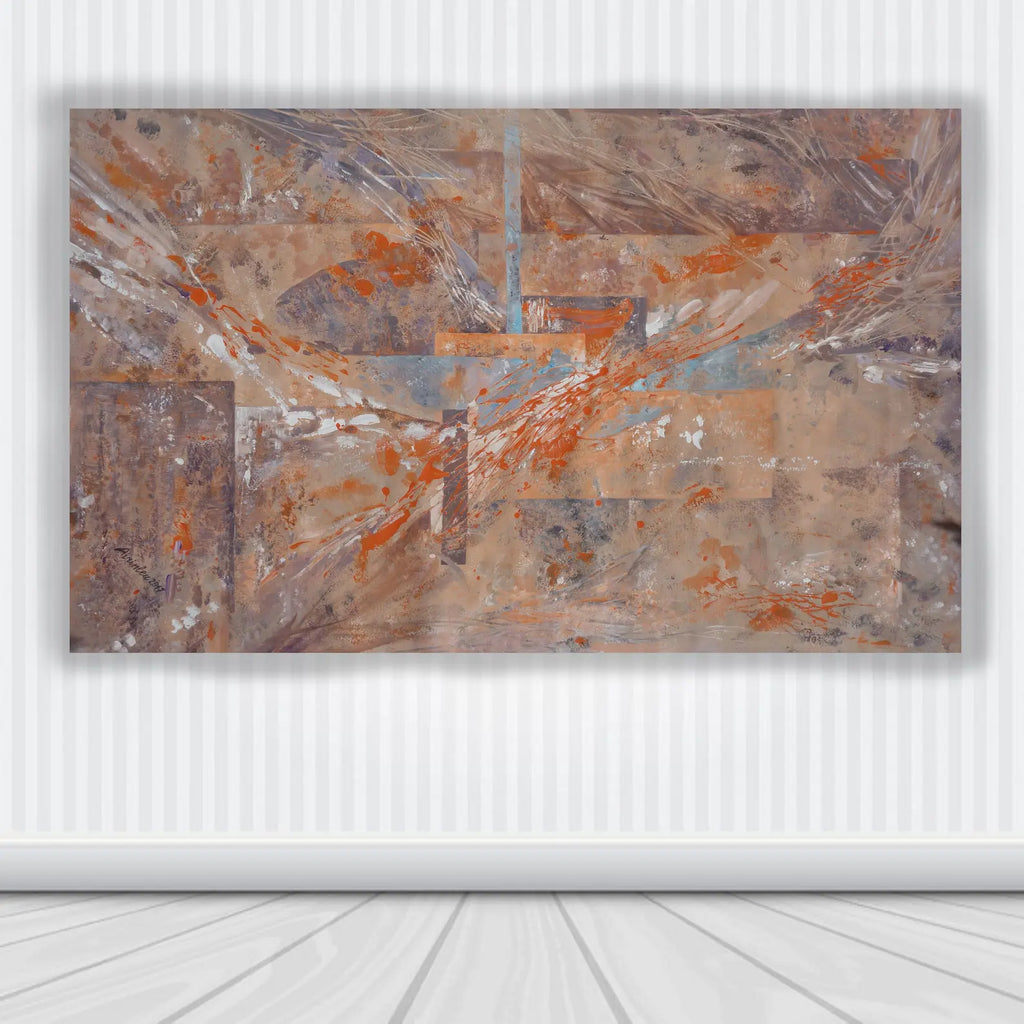 Abstract i001 is a large-scale beige orange painting
Original Acrylic Painting on unstretched canvas by artist Airinlea.