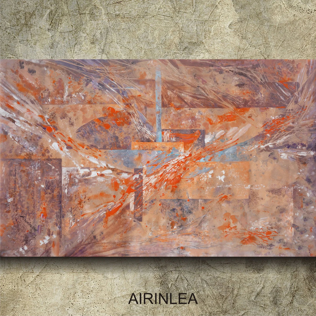 Abstract i001 is a large-scale beige orange painting
Original Acrylic Painting on unstretched canvas by artist Airinlea.