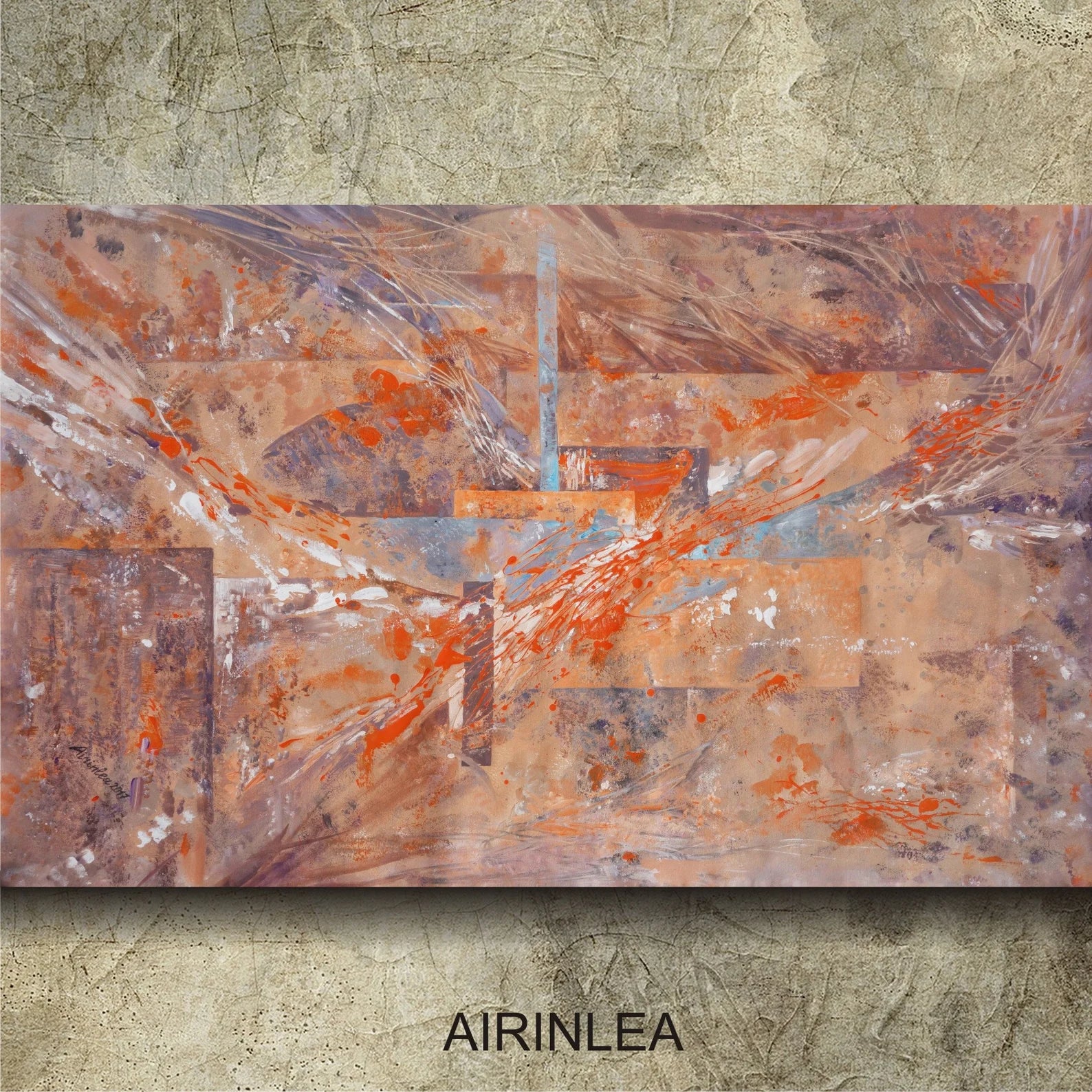 Abstract i001 is a large-scale beige orange painting
Original Acrylic Painting on unstretched canvas by artist Airinlea.