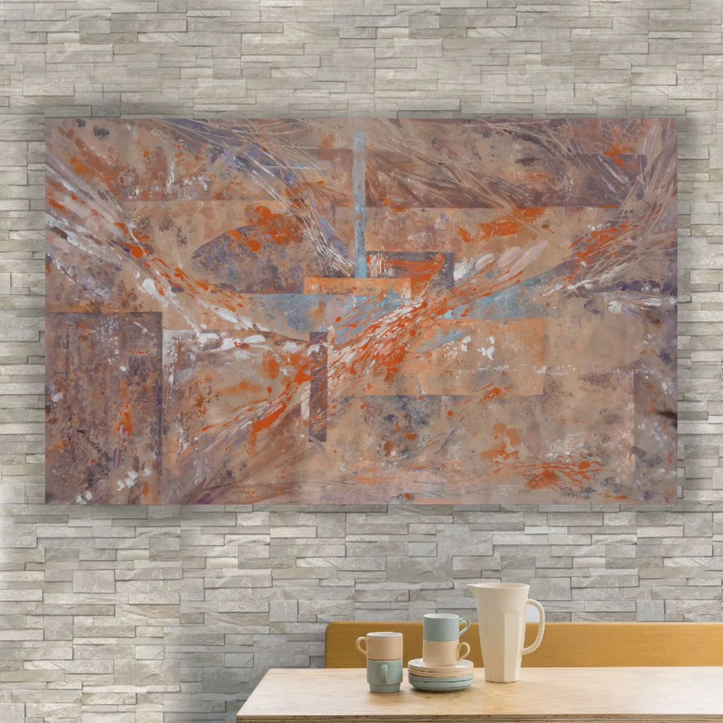 Abstract i001 is a large-scale beige orange painting
Original Acrylic Painting on unstretched canvas by artist Airinlea.