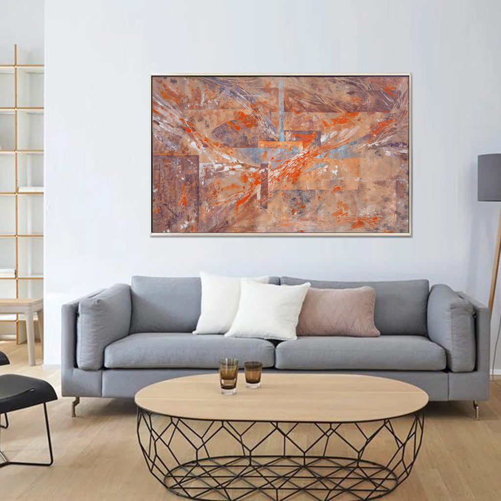 Abstract i001 is a large-scale beige orange painting
Original Acrylic Painting on unstretched canvas by artist Airinlea.