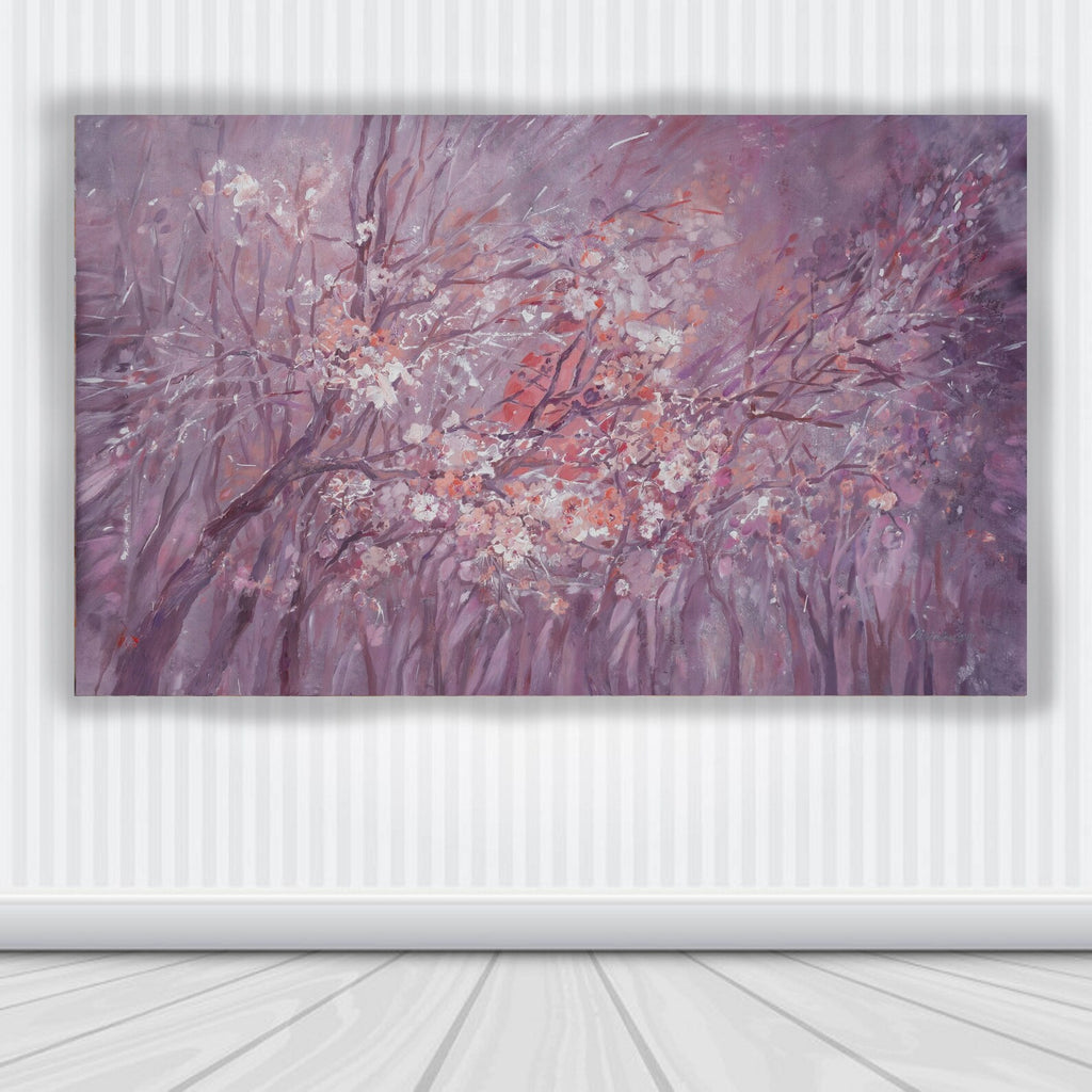 Sakura i002 is a large-scale purple floral painting
Original Acrylic Painting on unstretched canvas by artist Airinlea.
