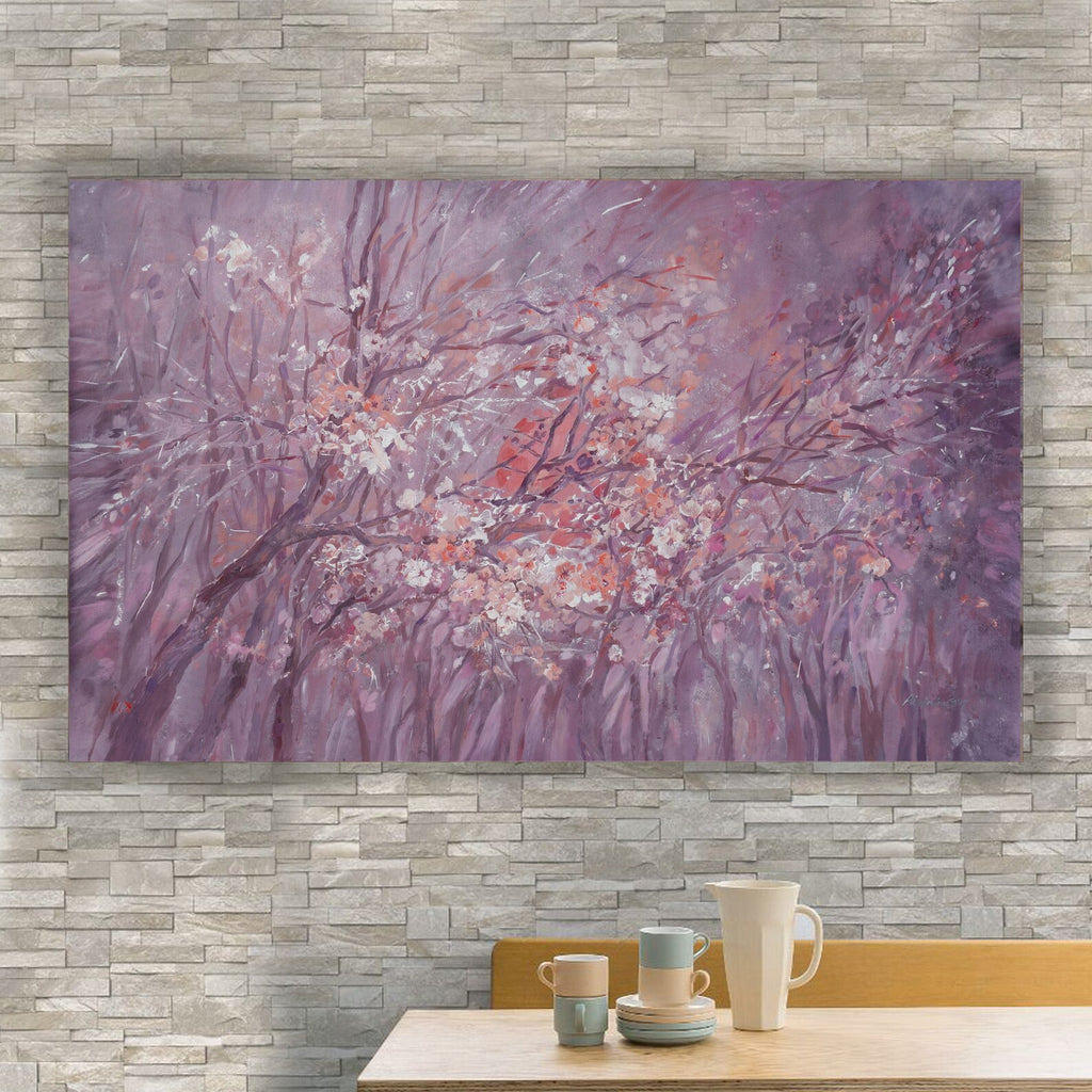 Sakura i002 is a large-scale purple floral painting
Original Acrylic Painting on unstretched canvas by artist Airinlea.