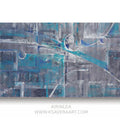 Abstract i003 is a large grey blue painting - Original Acrylic Painting on unstretched canvas by artist Airinlea.