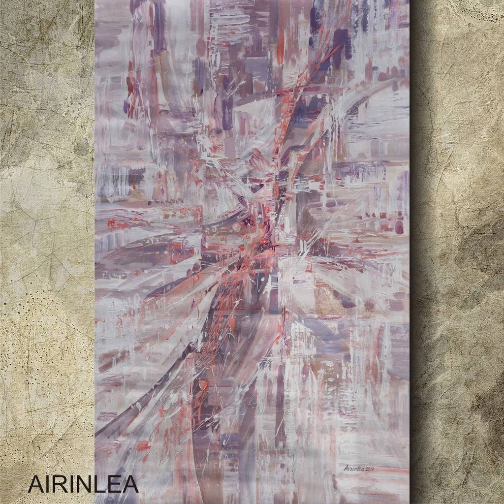 Abstract i004 is a large beige painting - Original Acrylic Painting on unstretched canvas by artist Airinlea.
