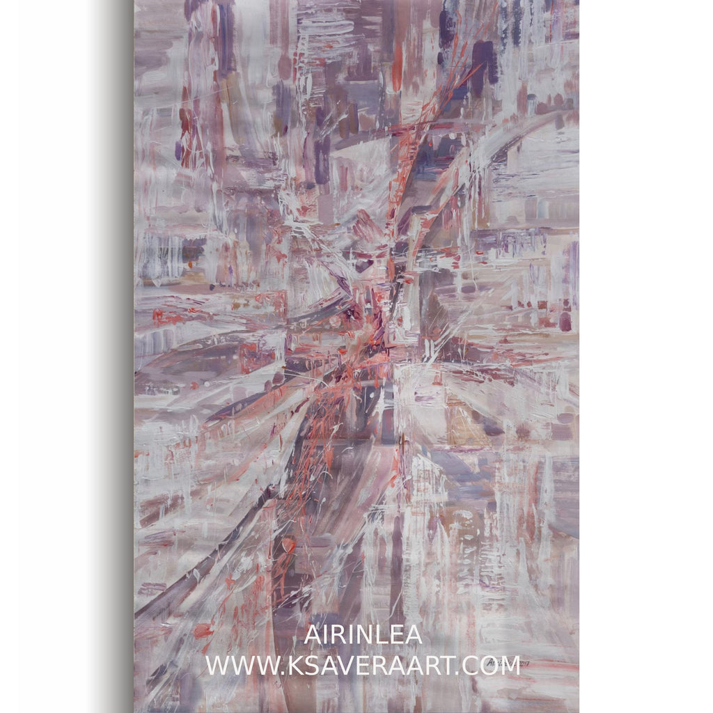 Abstract i004 is a large beige painting - Original Acrylic Painting on unstretched canvas by artist Airinlea.