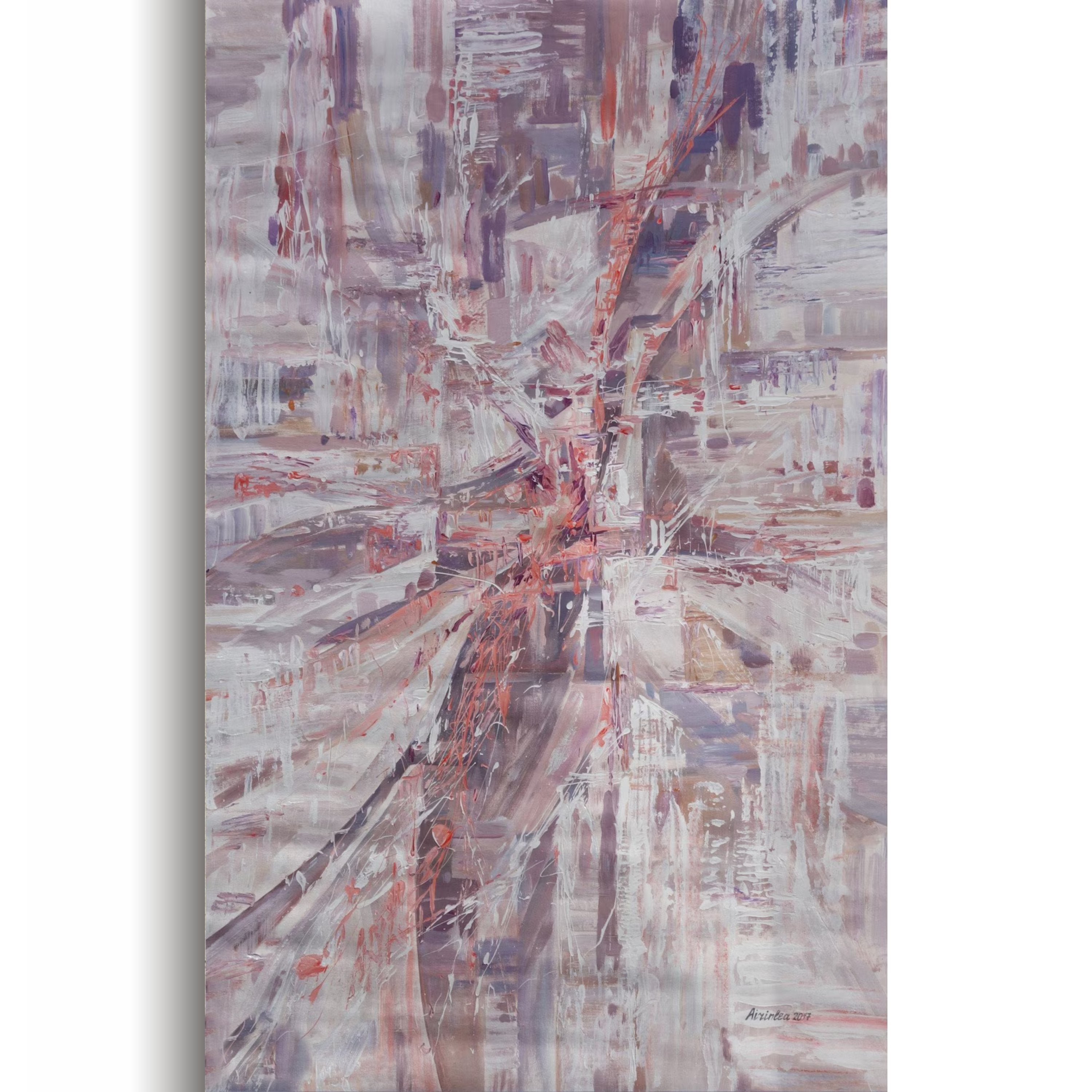 Abstract i004 is a large beige painting - Original Acrylic Painting on unstretched canvas by artist Airinlea.