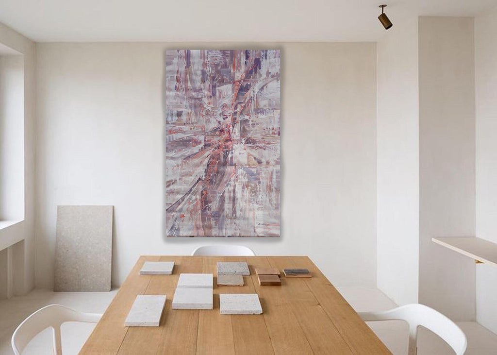 Abstract i004 is a large beige painting - Original Acrylic Painting on unstretched canvas by artist Airinlea.