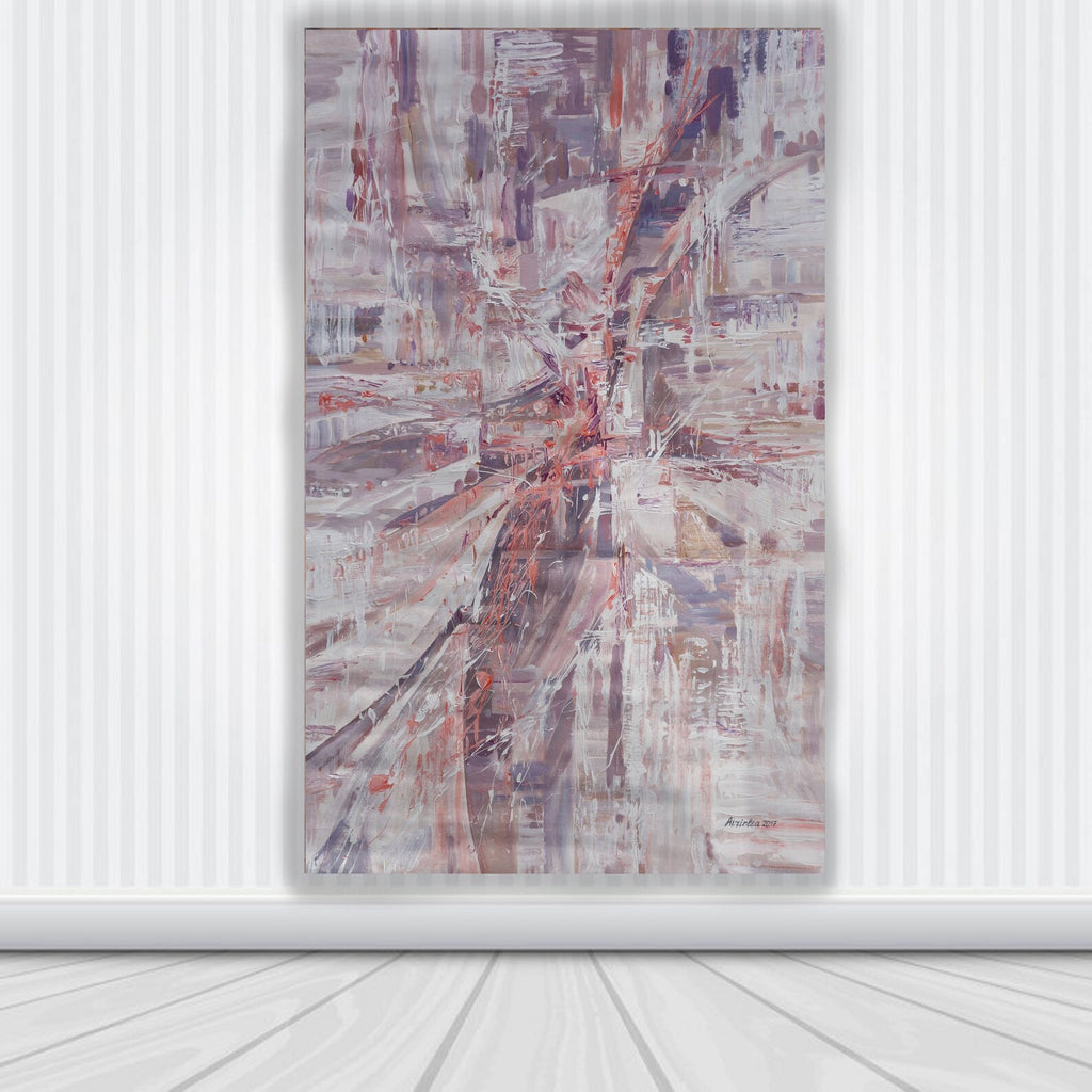 Abstract i004 is a large beige painting - Original Acrylic Painting on unstretched canvas by artist Airinlea.