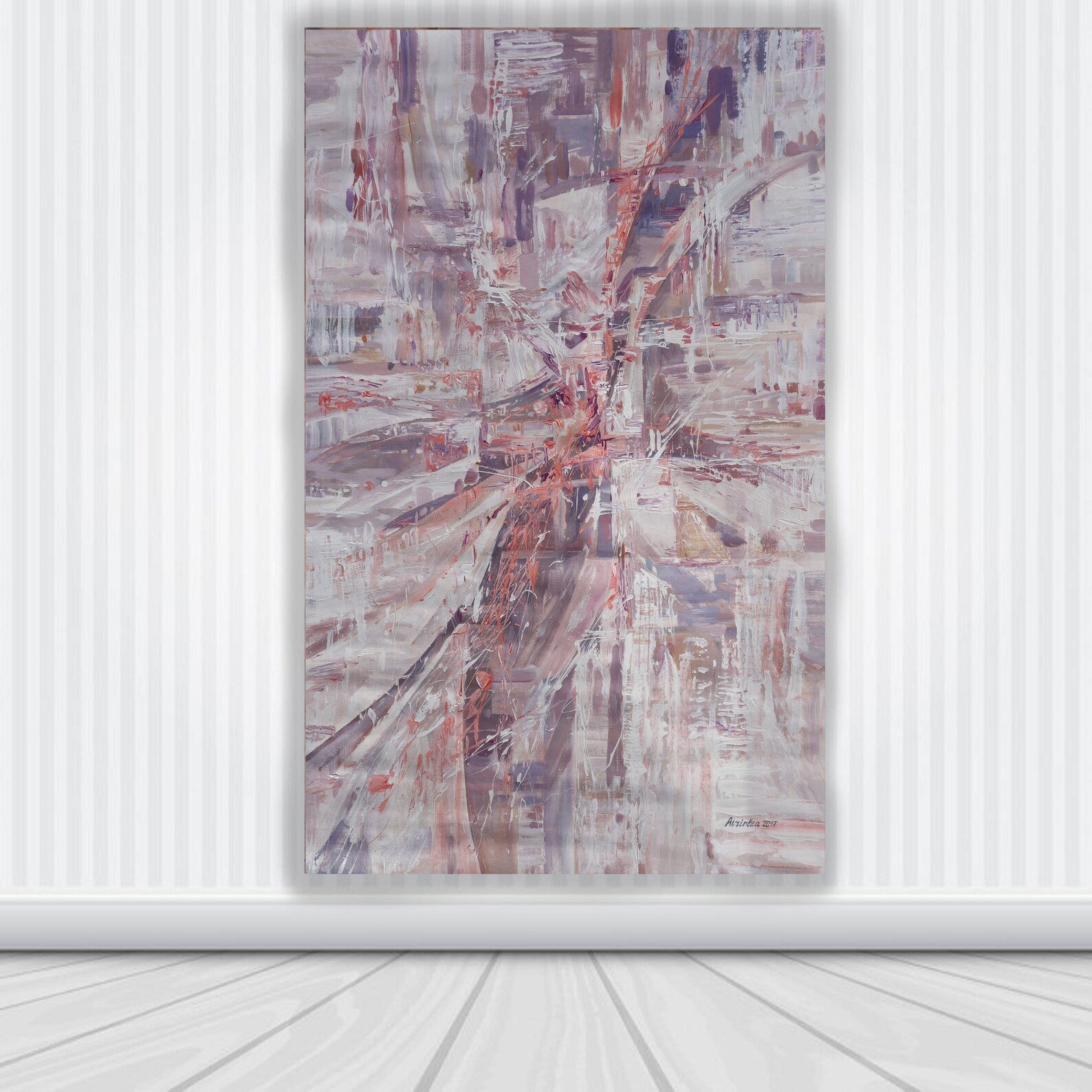 Abstract i004 is a large beige painting - Original Acrylic Painting on unstretched canvas by artist Airinlea.