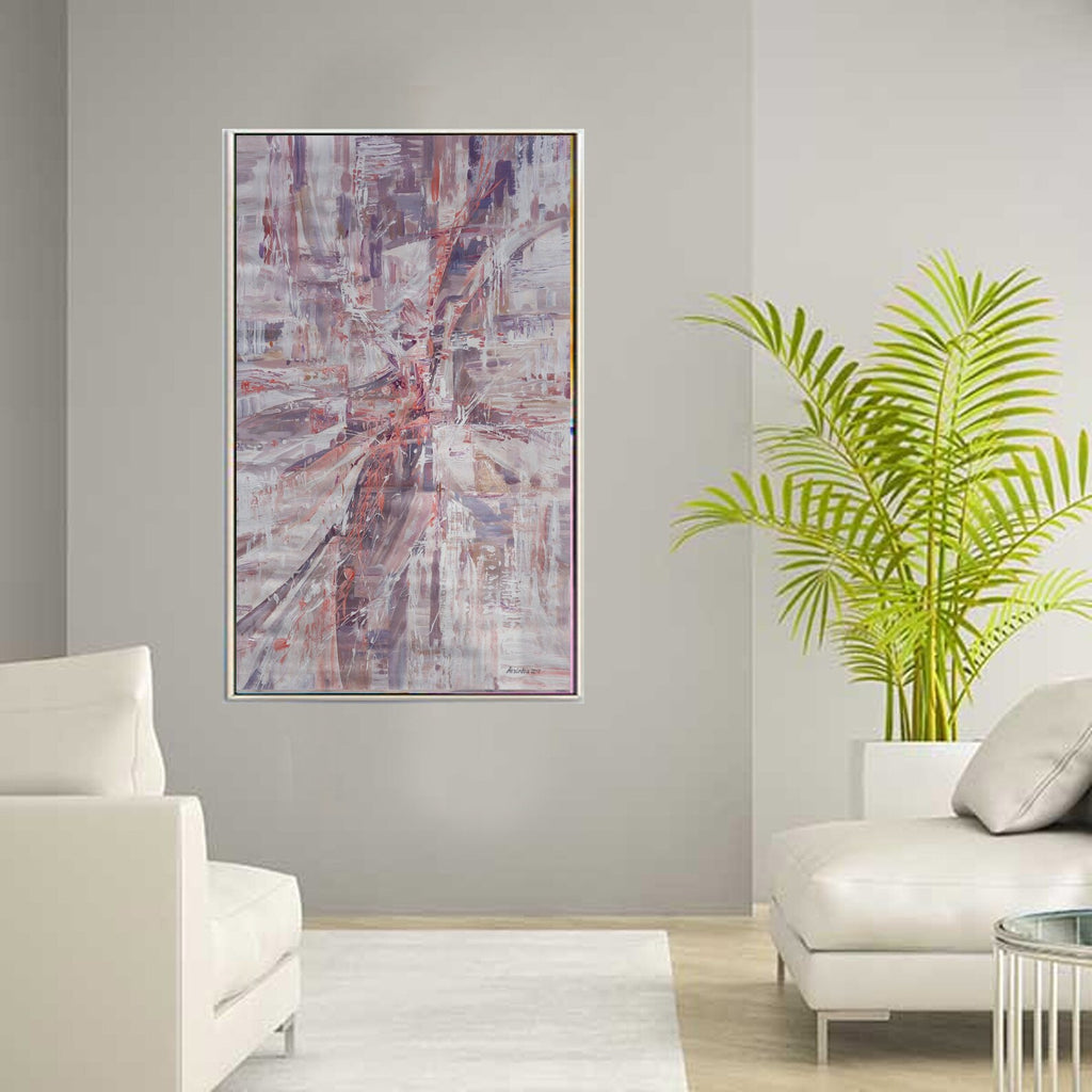 Abstract i004 is a large beige painting - Original Acrylic Painting on unstretched canvas by artist Airinlea.