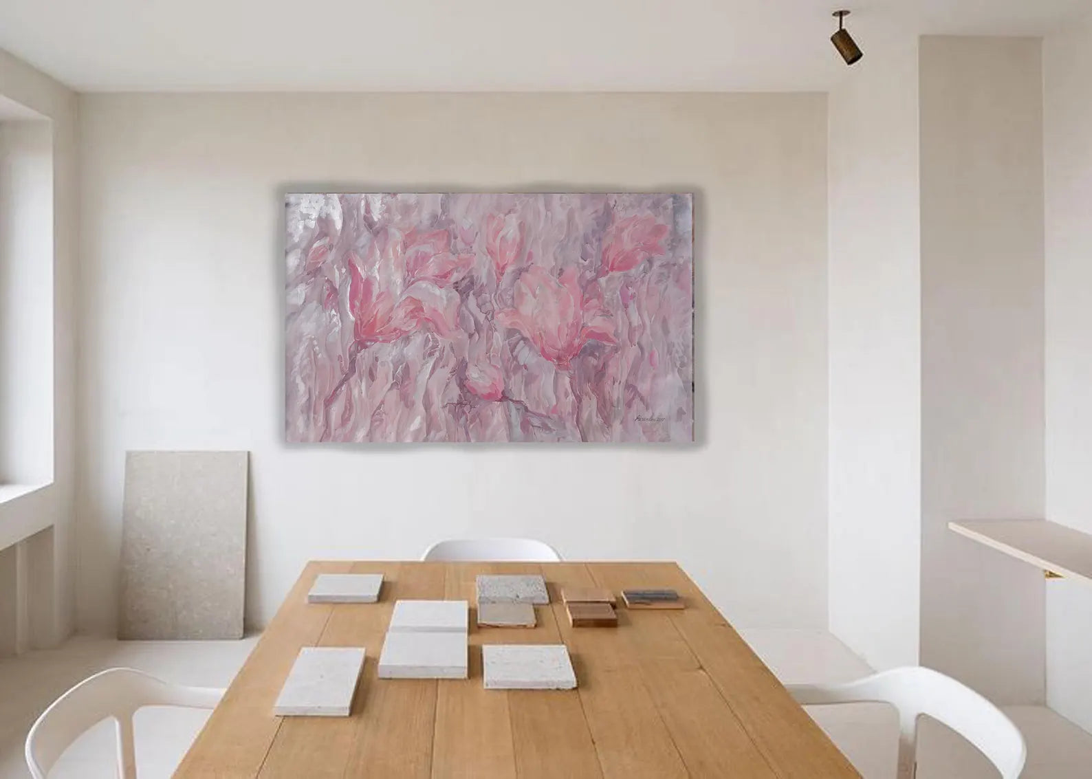 Floral i005 is a large-scale beige rose pearl painting
Original Acrylic Painting on unstretched canvas by artist Airinlea.