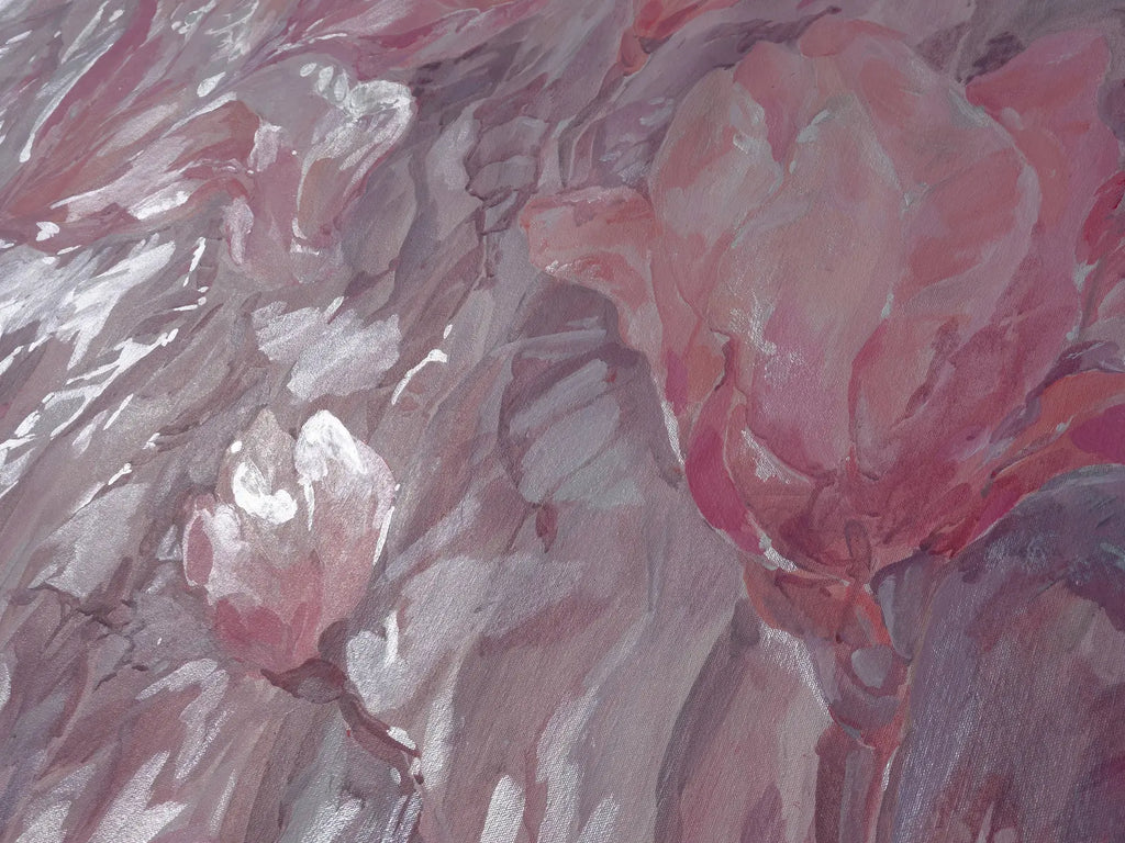 Floral i005 is a large-scale beige rose pearl painting
Original Acrylic Painting on unstretched canvas by artist Airinlea.
