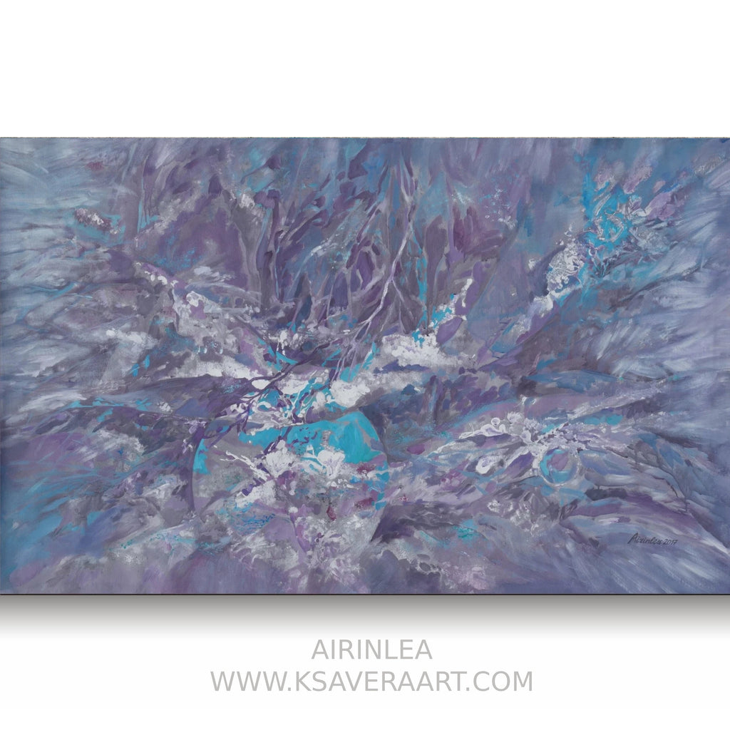 Abstract i007 is a large-scale grey blue painting
Original Acrylic Painting on unstretched canvas by artist Airinlea.