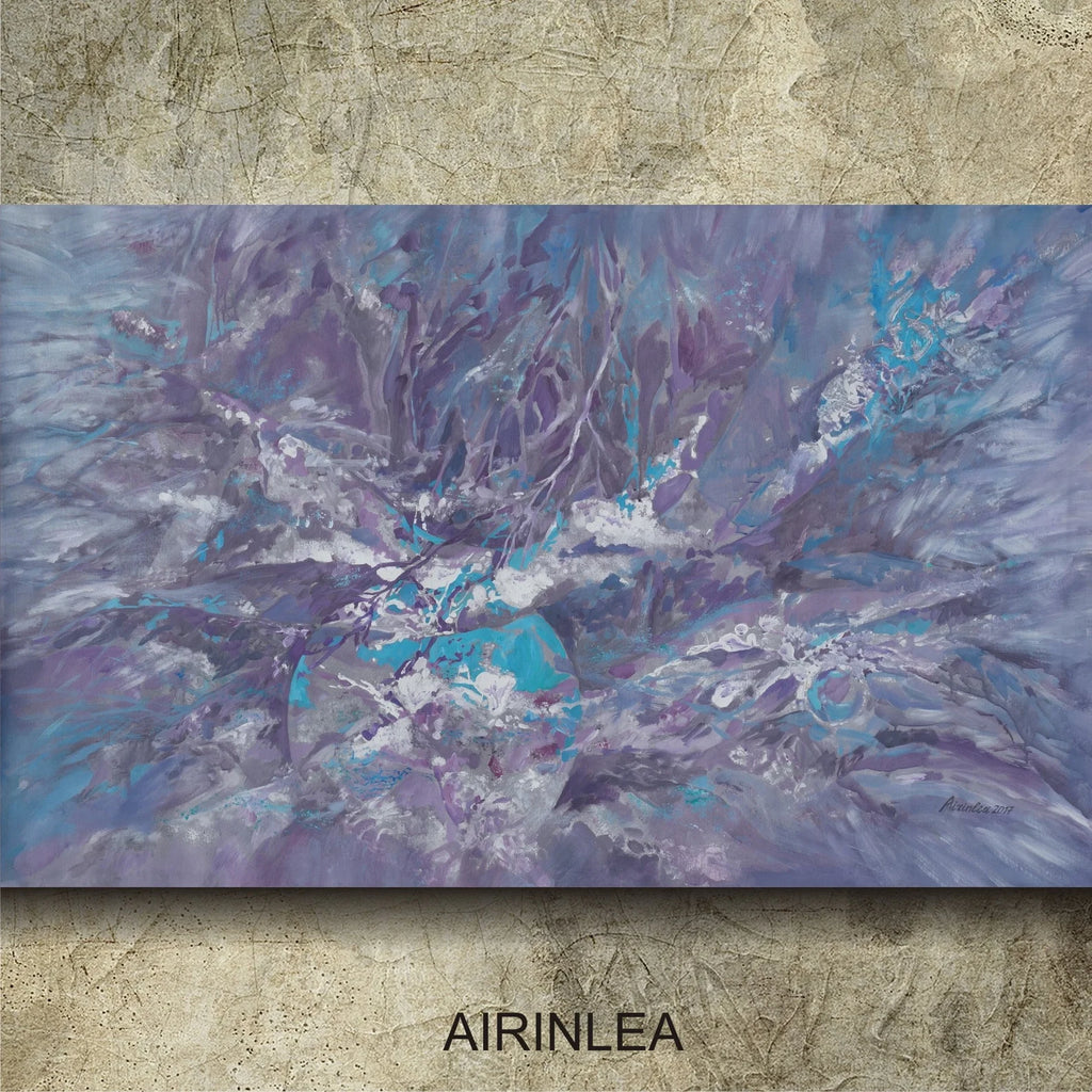 Abstract i007 is a large-scale grey blue painting
Original Acrylic Painting on unstretched canvas by artist Airinlea.