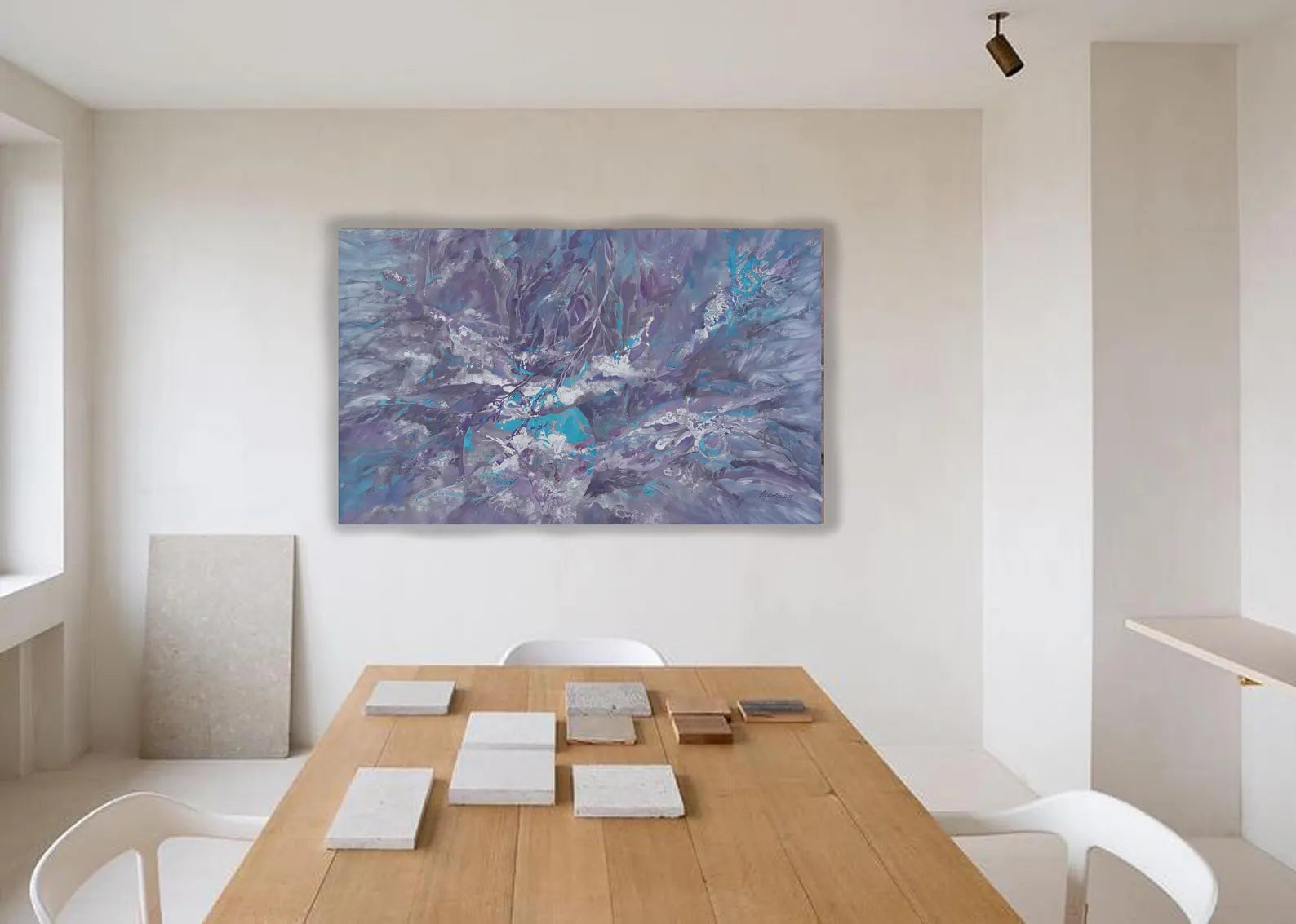 Abstract i007 is a large-scale grey blue painting
Original Acrylic Painting on unstretched canvas by artist Airinlea.