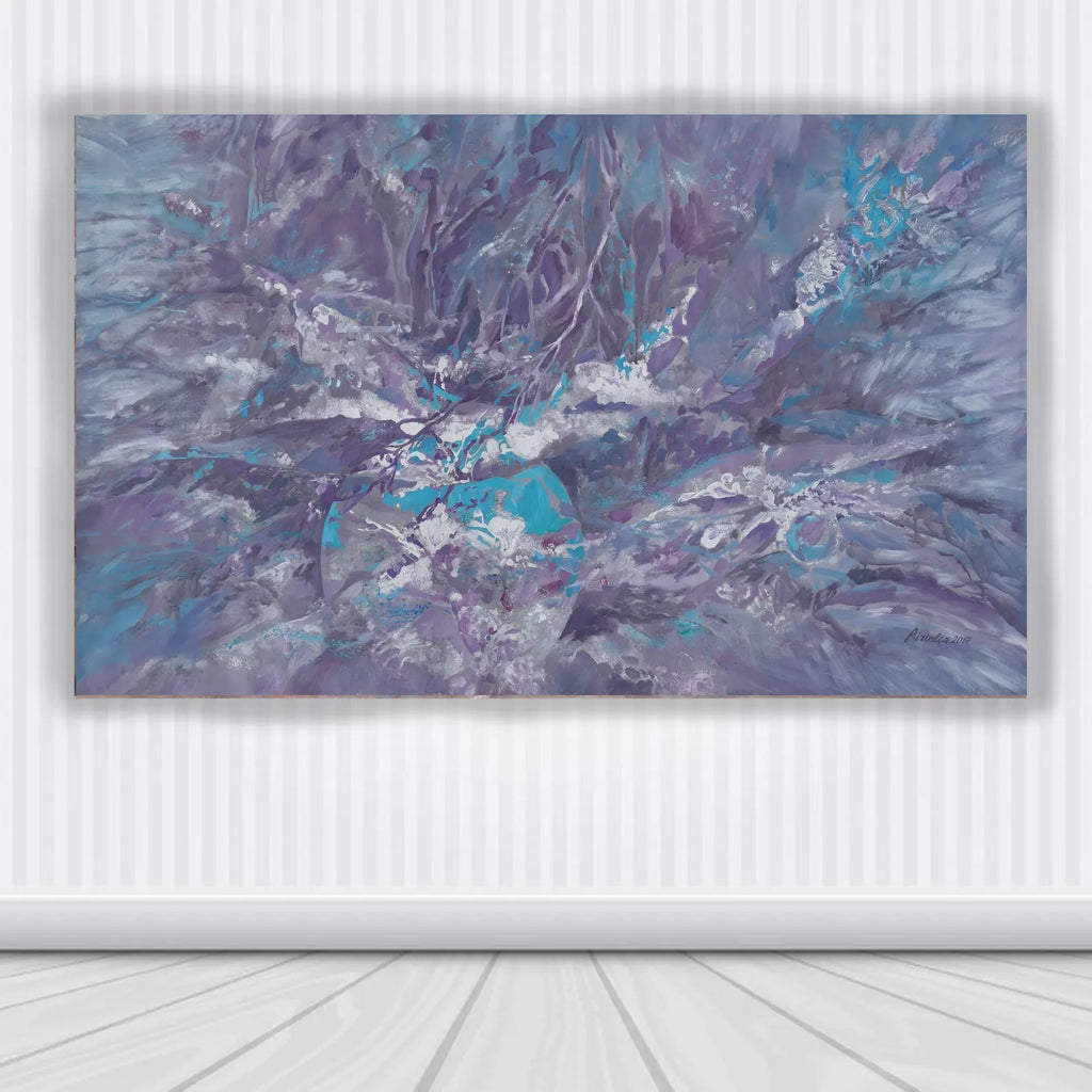 Abstract i007 is a large-scale grey blue painting
Original Acrylic Painting on unstretched canvas by artist Airinlea.