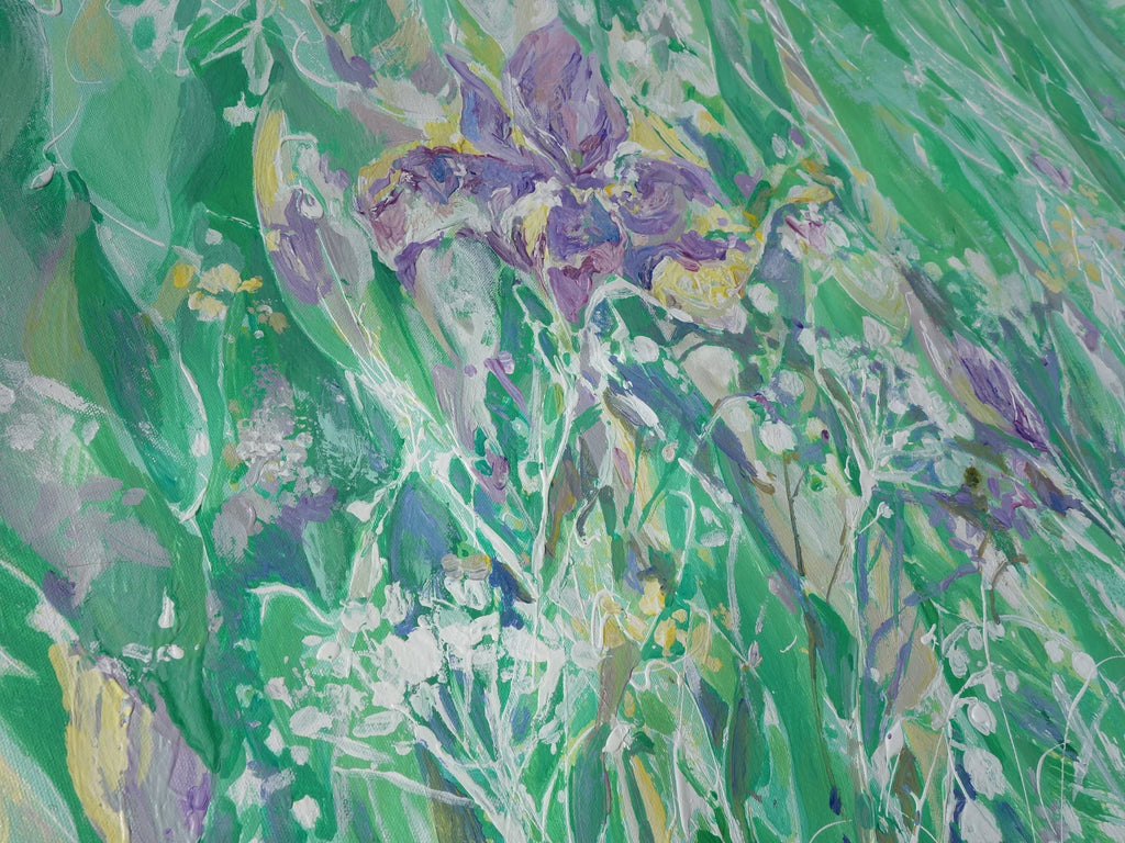 Abstract i008 is a large-scale floral green painting
Original Acrylic Painting on unstretched canvas by artist Airinlea.