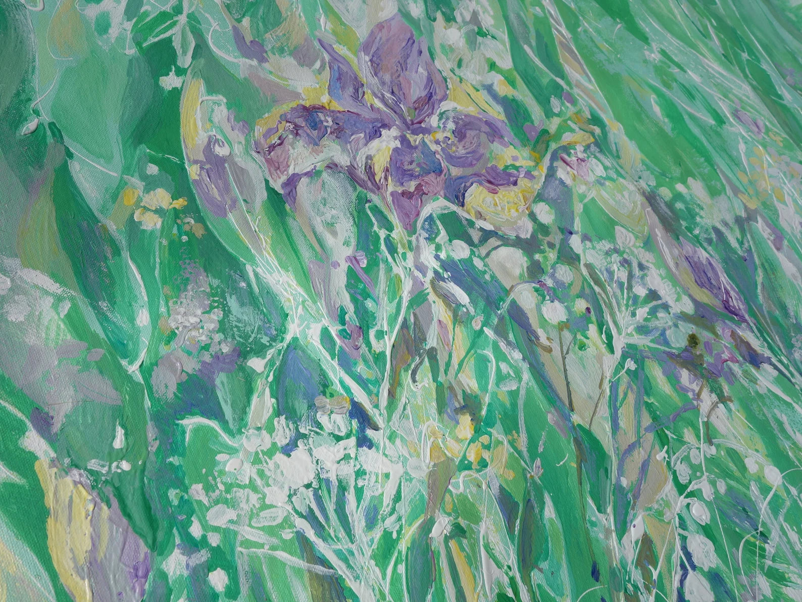 Abstract i008 is a large-scale floral green painting
Original Acrylic Painting on unstretched canvas by artist Airinlea.