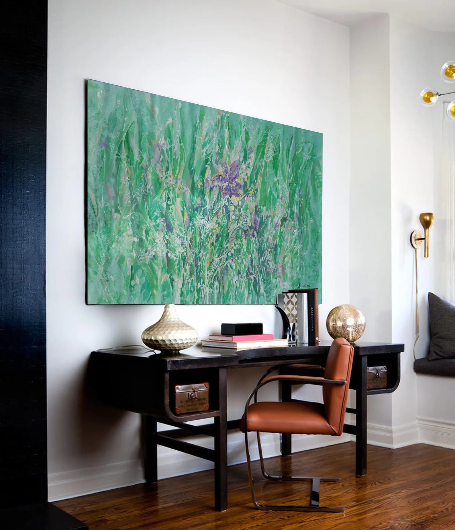 Abstract i008 is a large-scale floral green painting
Original Acrylic Painting on unstretched canvas by artist Airinlea.