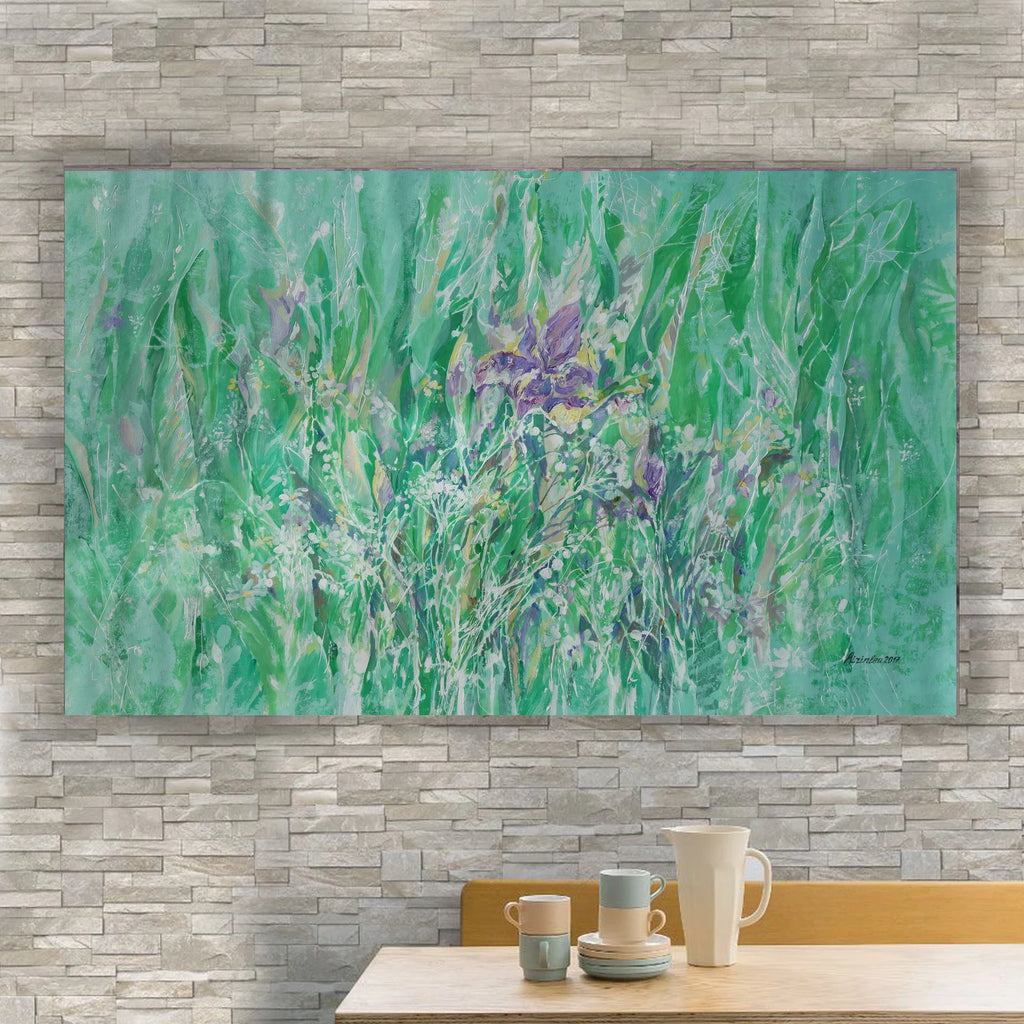 Abstract i008 is a large-scale floral green painting
Original Acrylic Painting on unstretched canvas by artist Airinlea.