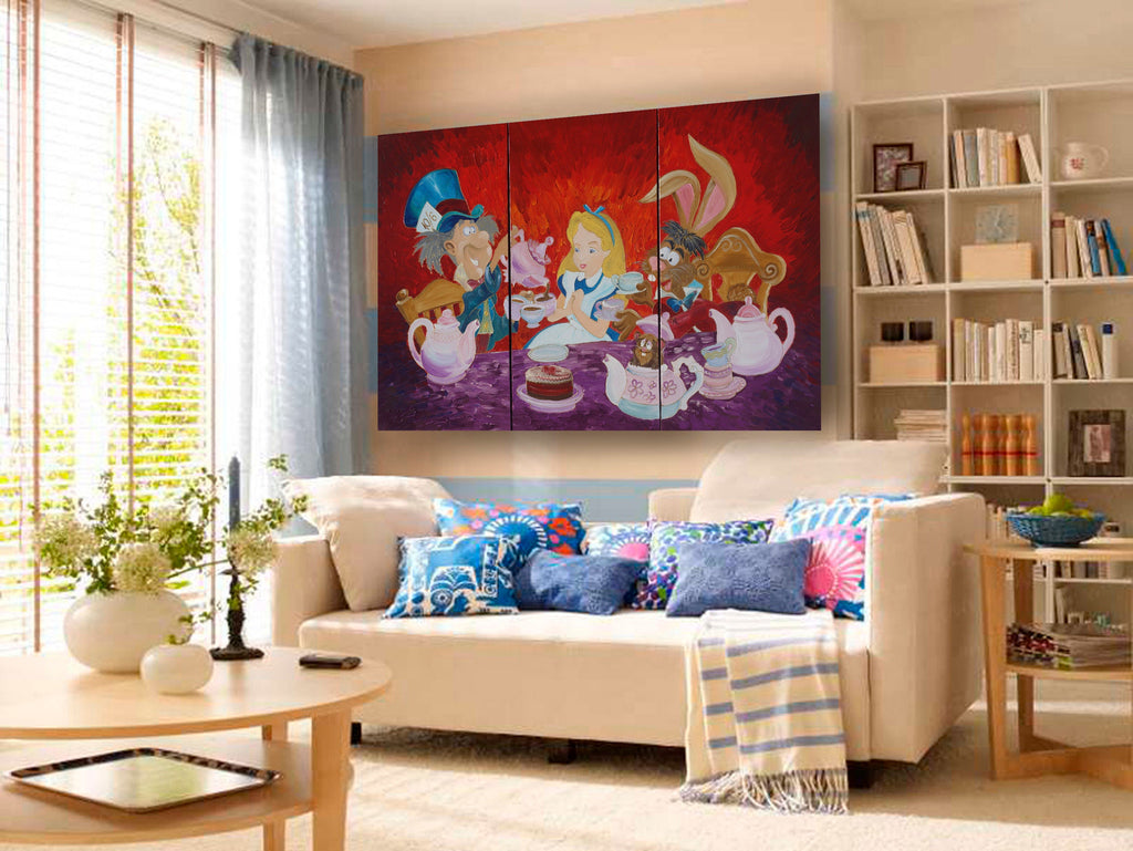 Large original Paintings “Mad tea party F143” - Triptych by Ksavera