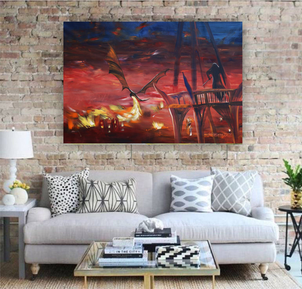 Dragon S053 is a large Original Acrylic Painting on unstretched canvas by artist Ksavera