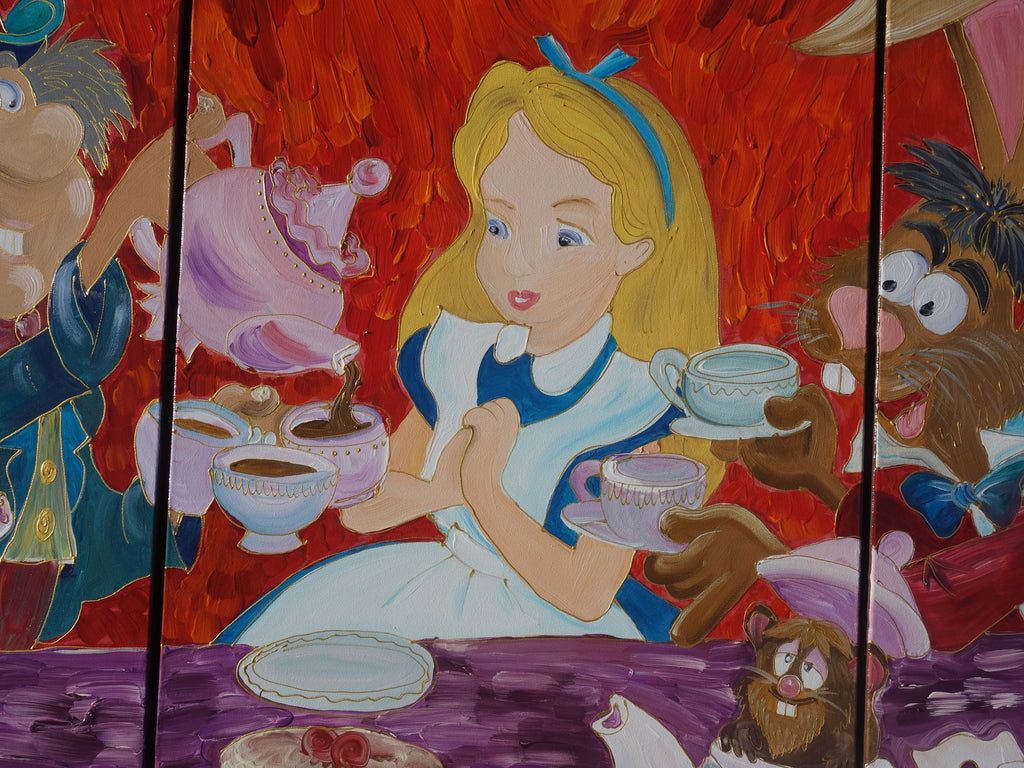Large original Paintings “Mad tea party F143” - Triptych by Ksavera