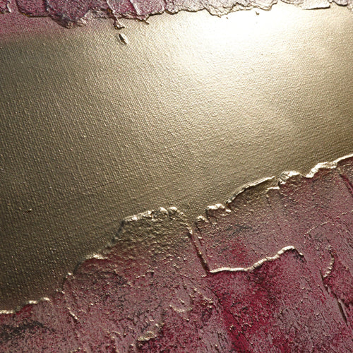 Gold pink Paintings “Abstract A826” - Textured Long Diptych by Ksavera