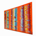Neon orange Paintings “Abstract A837” - Large palette knife Triptych by Ksavera
