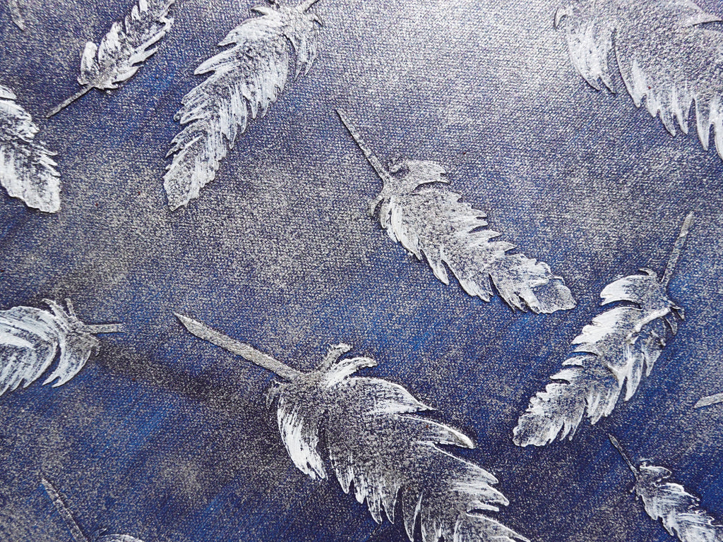 Peintures abstraites violettes A1003 — Diptyque long texturé, peinture acrylique originale sur toile tendue de l'artiste Ksavera