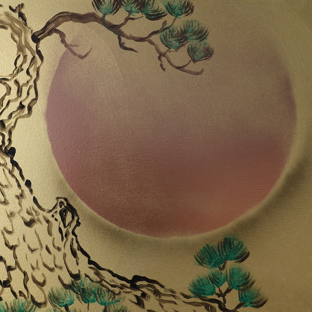 Pine and love birds J250 is a long Japanese-inspired gold diptych.

Original Acrylic Painting on stretched canvas by artist Ksavera.