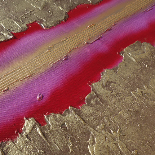 Gold Magenta Paintings “Abstract A471” — Textured Long Diptych
Original Acrylic Painting on Stretched Canvas by Artist Ksavera