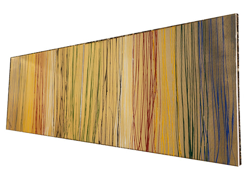 Gold striped Paintings “Abstract A1124” — Paint streams - Long Diptych by Ksavera