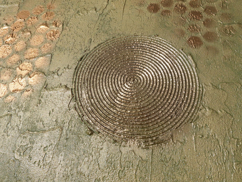 Gold Paintings “Abstract A1220” — Large textured Triptych by Ksavera